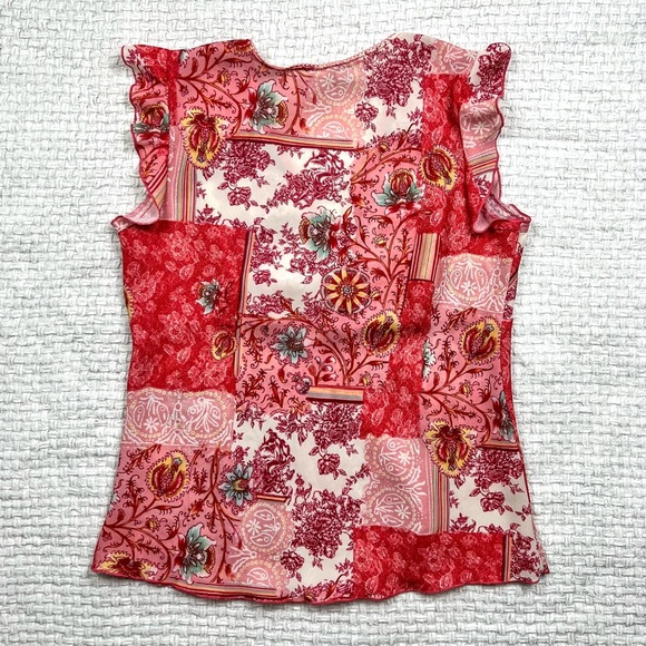 90’s Floral Flutter Sleeve Babydoll Top - Picture 5 of 6